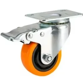 RUEDAS GIRATORIAS C/FRENO NARANJA 40MM / (NEBRASKA)
