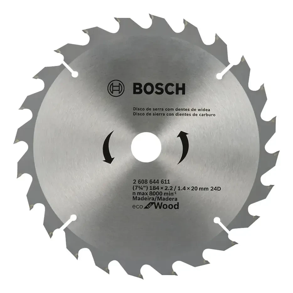 DISCO DE SIERRA CIRCULAR 184mm 7 1/4'' 24 DIENTES ATB - ECO FOR WOOD