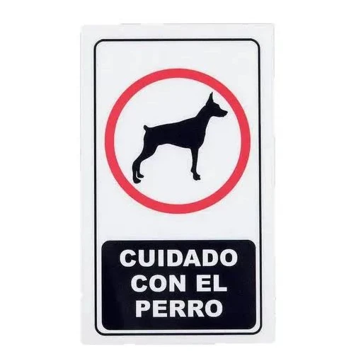 CARTEL-CUIDADO CON EL PERRO 150 X 200 X 08