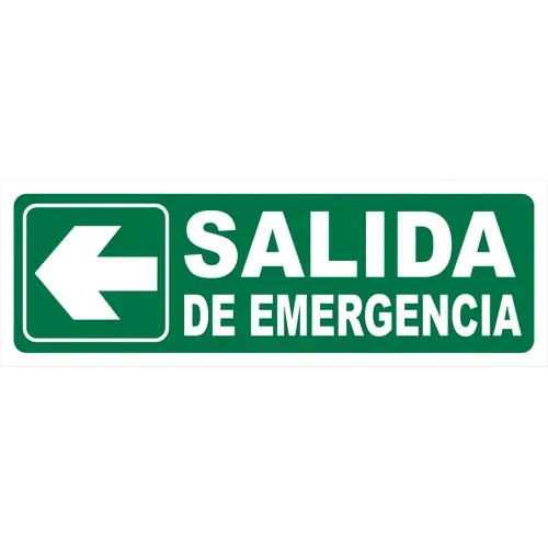CARTEL- SALIDA  DE EMERG. C/FECHA IZQ 140X410