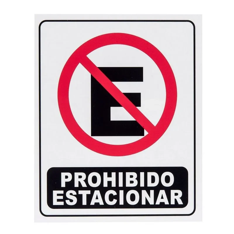 CARTEL- PROHIBIDO ESTACIONAR 220X260X08